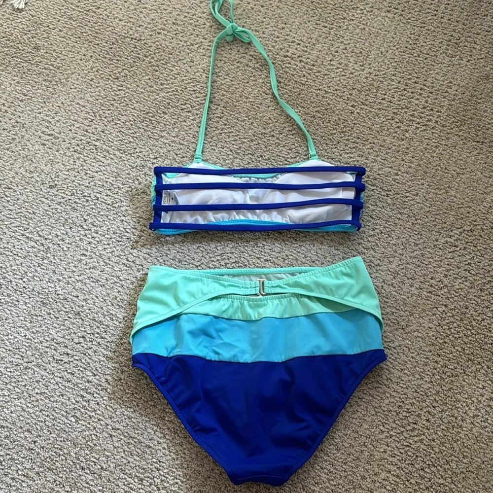 Venus Striped High waist Cut Out Bikini